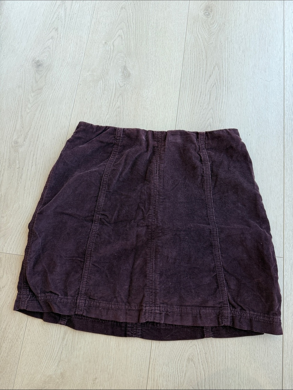 Free People Dark Plum Cord Mini Skirt